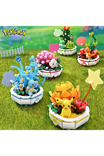 choice2 5PCS-Original box New Pokemon Building Block Pikachu Charmander Squirtle Model Toy Home Decoration P