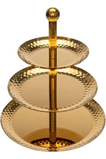 erorex Stainless Steel Date And Dessert Serving Plate, Tamria, Gold, Size 27 21.8 16.5 Cm 6932230606629