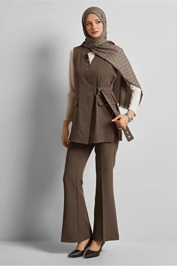 Alvina Belted Vest and Pants Suit 45383