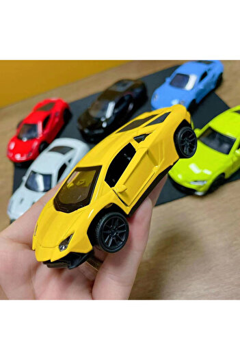 Choice3 Yellow 1:43 Diecast Alloy Car Model Metal Pull Back Simulation Car Toy Boy Sports Car Ornament with