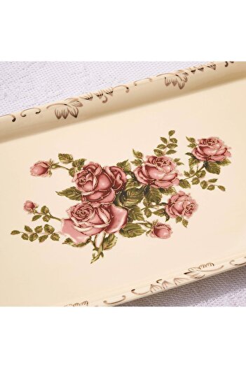 erorex Rose Serving Tray,Porcelain Decorative Platter For Tea Party 13.5 Inch