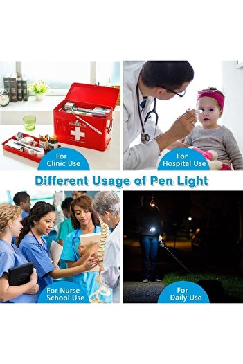 erorex 2Pack Pen Torches Medical Nurses Reusable Rechargeable Torch LED Lights Pen Light Diagnostic Pen