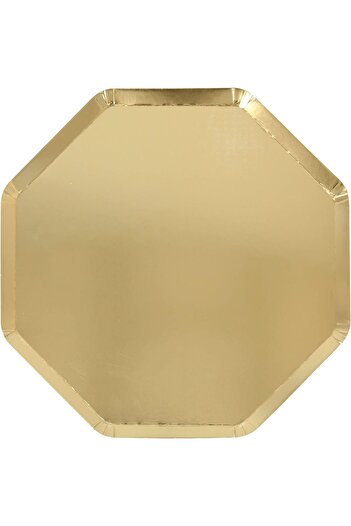 erorex Gold Metallic Paper Plates Disposable Party Supplies, Birthday Parties, Baby Showers, Wedding