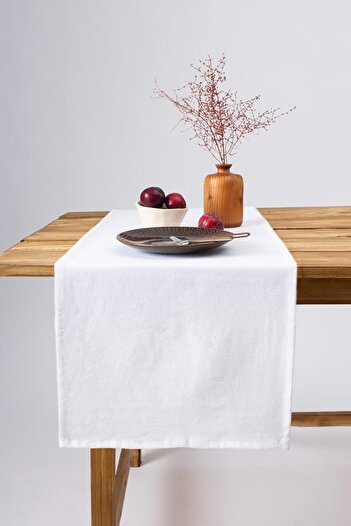 STOREMAX Snshop Wellstil Premium Linen Runner 40 X 150 cm (White) 467437