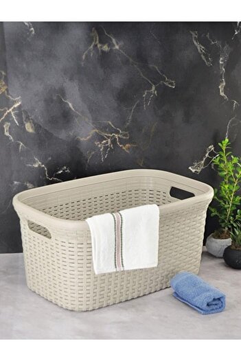 STOREMAX Snshop Wicker Patterned Laundry Basket (Beige) 467437