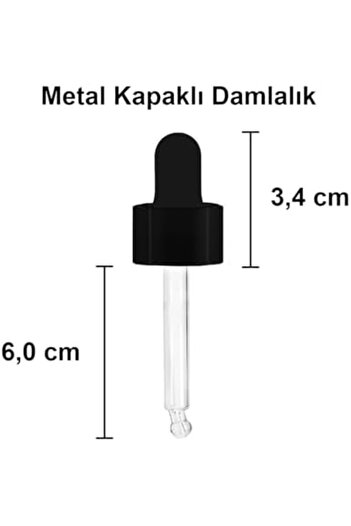 STOREMAX Polysight 30 ml Metal Cap Dropper Bottle Serum 30 Cc Glass Bottle 6 Pieces (Black Cap, Transparent
