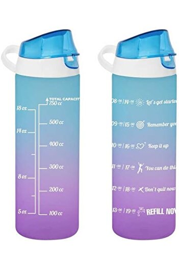 STOREMAX Snshop 161506-160 Water Bottle - Motivational Water Flask - Plastic Colorful Water Bottle Blue 750Cc 467437