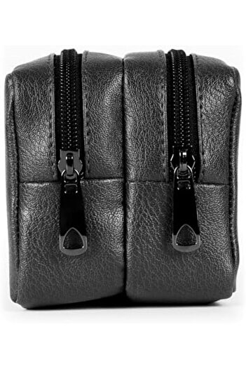 STOREMAX Project Faux Leather Double Compartment Pencil Case - Makeup Bag Trendy 266450