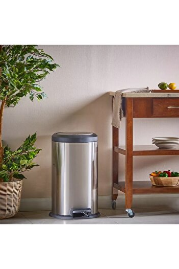 Generic Rocco Stainless Steel Pedal Bin with Swing Lid - 40 L
