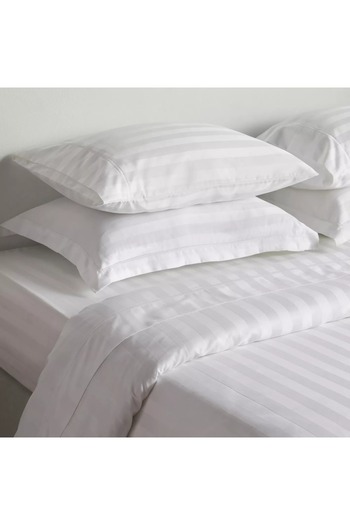 Generic Satin Stripe Pima Cotton Sateen 525 Thread Count 3-Piece Queen Duvet Cover Set - 200x200 cm