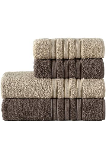 STOREMAX Snshop Cotton 50X90-70X140 cm 4-Piece Bath Towel Set (Coffee) 467437