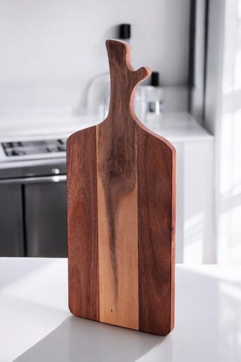 STOREMAX Sellbuyst Natural Acacia Wood Cutting Board with Handle, Serving Tray for Meat, Cheese, Bread, Vegetables and Fruits