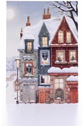 STOREMAX Postcard Polysight, New Year, Colorful Winter Houses, 12X17 cm 6 Pcs Trendzap 467437