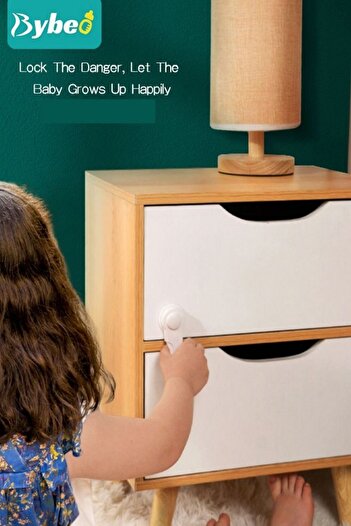 BYBEO 16-Piece Baby Safety Strap Locks Child Lock for Cabinets and Drawers, Toilet, Fridge & More. 3M Adhe