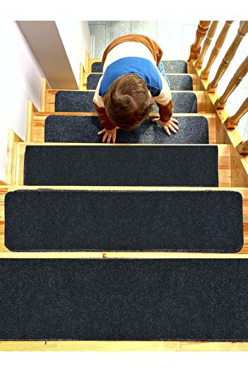 STOREMAX Snshop Non-Slip Base Washable Felt Stair Carpet 76X20 Anthracite Children Elderly Pets
