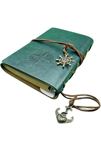 STOREMAX Snshop Compass Printed Anchor and Rudder Pendant Leather Cover Journal Notebook Sailor Defte