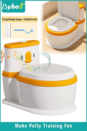 BYBEO Baby Potty Training Seat, Kid Size Potty, Realistic Potty Training Toilet with Lid Back, Babies Toil