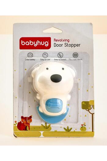 Babyhug سدادة باب دوارة للأطفال من عمر ١٢ شهرًا فما فوق، مصنوعة من المطاط غير السام، ٧×٤×٨ سم، تصميم - أبيض