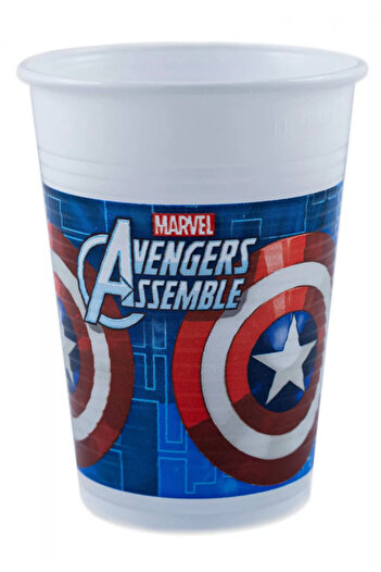 AVENGERS Set of 8 glasses, 200ml, Plastic, Multicolor,