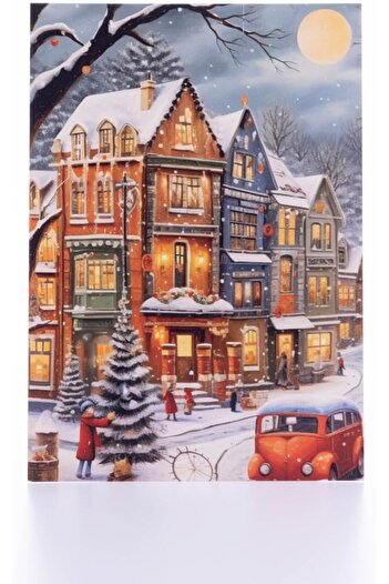 STOREMAX Polysight Postcard, New Year, Snowy Street and Children, 12X17 cm 6 Pcs Trendzap 467437