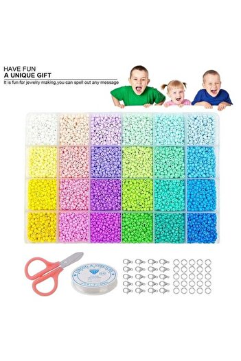 COOYA 12000-Piece Diy Woven Macarone Rice Beads,With Accessories,3Mm,Safe,Non-Toxic,19.5x13.5x2.5cm