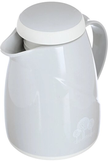 Helios Thermos, 0.3 litres, tree pattern, thermal glass inner shell, light gray