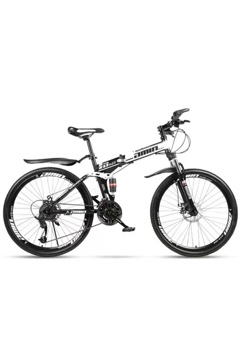 ETG 26 Inch Folding Mountain Bike, 21 Speed Full Suspension Bicycle with Shock Absorber