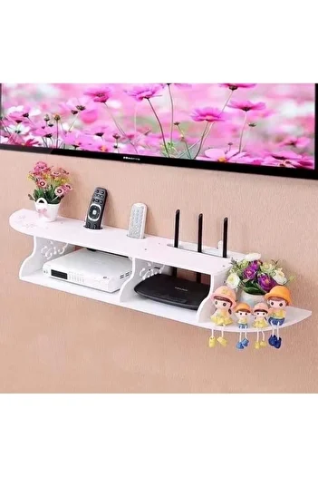 FOXMAG24 Router Shelf for Decorative Objects, PVC, 3 Compartments, 100x23cm, Matte Finish