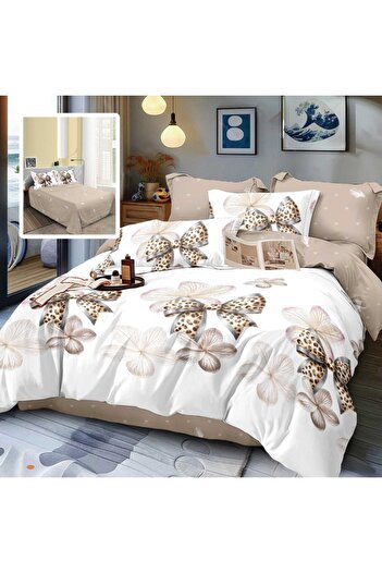 Pucioasa 6-piece finet double bed linen with flowers and bows