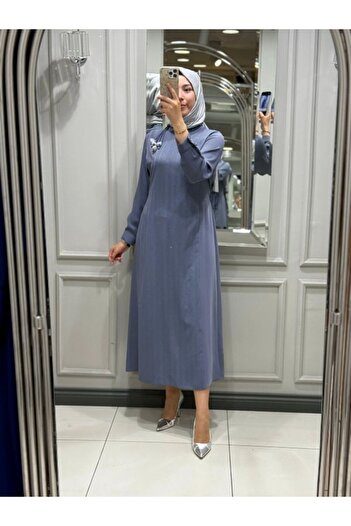 FUAT GÜRSEN Stone Embroidered Lined Dress