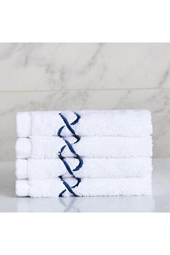 Generic Waves 4-Piece Fingertip Towel Set - 30x30 cm