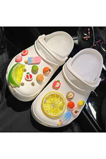 Choice Orange Lemon A Set 1Set New 3D Fruit Shoe Charms Set Summer Refreshing Lemon Advanced Shoe Decoratio