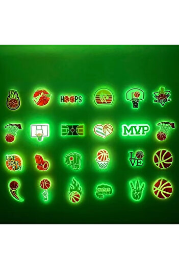 Choice 22pcs 22Pcs Luminous Basketball Glow in the Dark Shoe Charms for Charms,Fun Sports Shoe Decorations