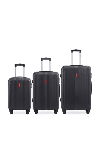 Prince Travelling Prince Hard Luggage (4 Wheels) Mileva 3 Pcs Set - 20 Inch X 24 Inch X 28 Inch - Black