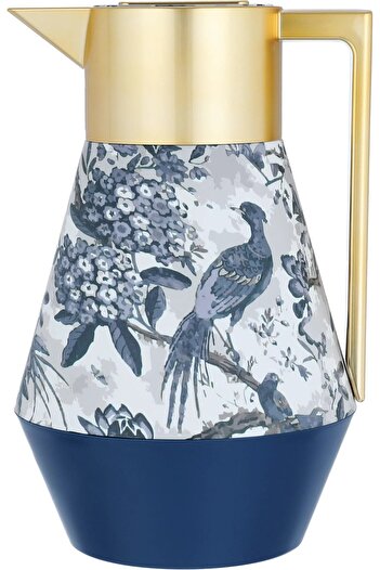Everest Lydia Thermos, 1 liter, glass inner container, plastic outer shell - blue