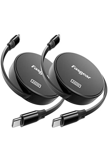 Fasgear 240W USB C to USB C Cable 3.3ft Retractable 5A Fast Charging Type C Cord for 100W USB C Char