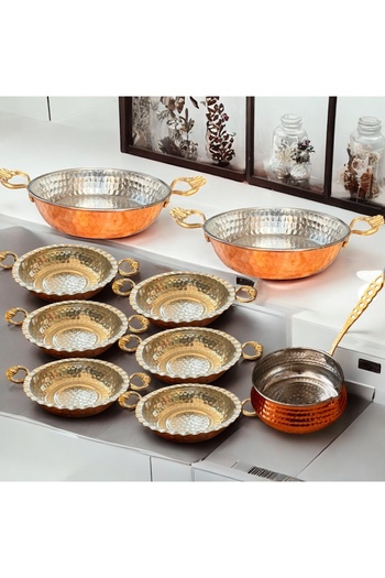 BARITCIOGLU Copper Saucepan Mini Pan 9-Piece Set