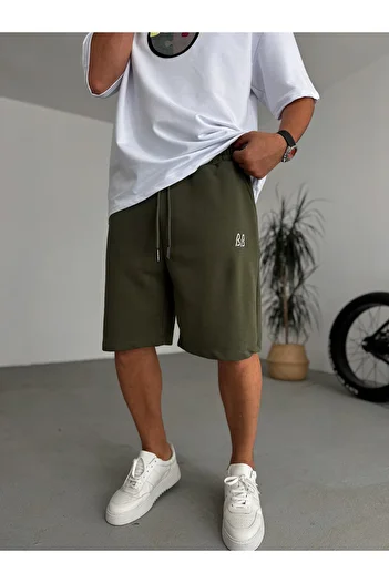 BYBASICMAN Khaki Bb Embroidered Basic Shorts By-86