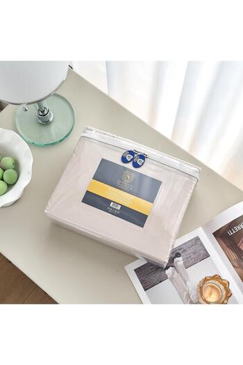 Rose 4-piece plain microfiber double bed sheet