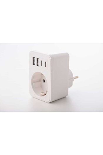 Strohm Adaptor simplu 1xSchucko, USB 2xTypeA + 2xTypeC, 16A, 250W, white SM-A-CGZB1U1