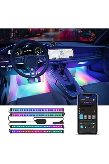 Govee Car LED Strip Lights, Smart RGBIC Interior Car Lights with APP Control, 4 Music Modes, 30 Scen