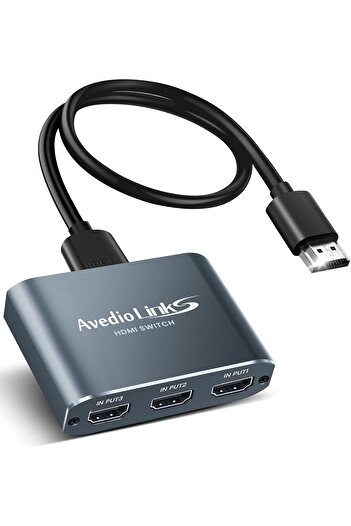 Generic 4K@60Hz HDMI Switch 3 in 1 out Aluminum Alloy【with 4FT HDMI 2.0 Cable】