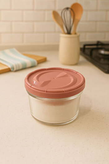 SİHİRLİ AYAKLAR Breakfast Container with Colored Lid, Jam Jar, Glass Storage Container
