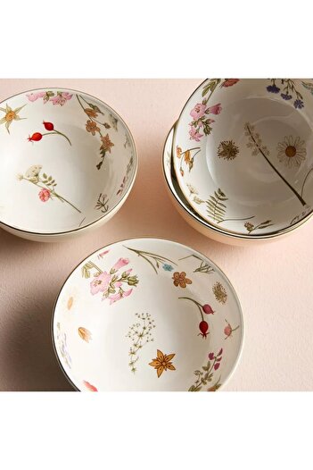 Generic Garden Boho 4-Piece Porcelain Serving Bowl Set - 12 cm