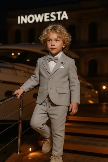 inowesta Boy's Jacket Shirt Pants Bowtie Three-Piece Suit 4'Piece(Please Choose One Size up)