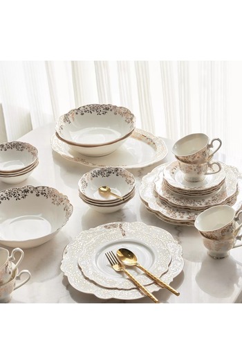 Generic Faye 44-Piece New Bone China Dinner Set - Serves 8 starstarstarstarstar