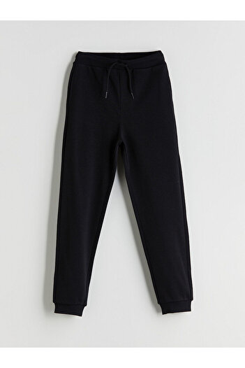 LC Waikiki LCW KidsSiyah Beli Lastikli Kız Çocuk Jogger Eşofman Alt 2'li