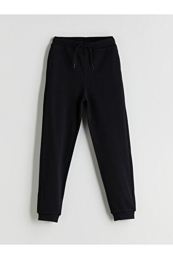 LC Waikiki LCW KidsSiyah Beli Lastikli Kız Çocuk Jogger Eşofman Alt 2'li