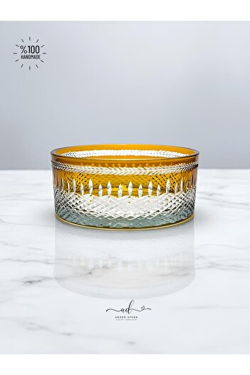 AKDEN STORE Crystal Decor Colored Glass Bowl / Tableware Presentation Bowl / Salad Bowl