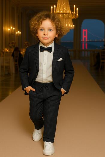 inowesta Boy's Jacket Shirt Pants Bowtie Three-Piece Suit 4'Piece(Please Choose One Size up)